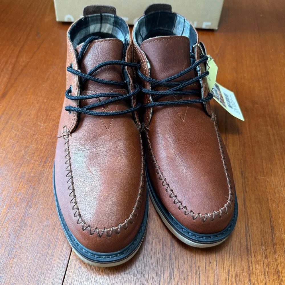 TOMS Men Chukka Waterproof Brown Leather Boots 10009188 Sz 9 NEW Workwear Rugged